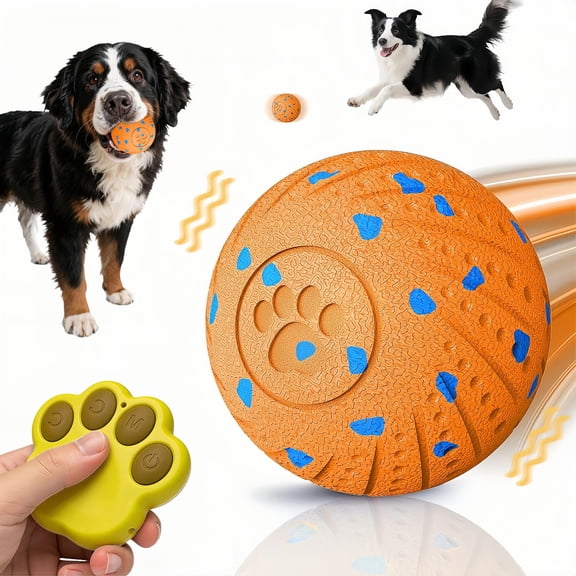 Interactive Dog Ball, Remote Controlled, Rechargeable, Indoor Outdoor Play