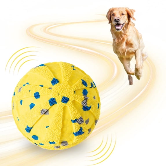 Interactive Dog Ball, Smart Dog Toy Automatic Moving, Rotating & Bouncing, E-TPU Material, Interactive Dog Toys for Small & Medium & Large Dogs for Aggressive Chewers, Yellow