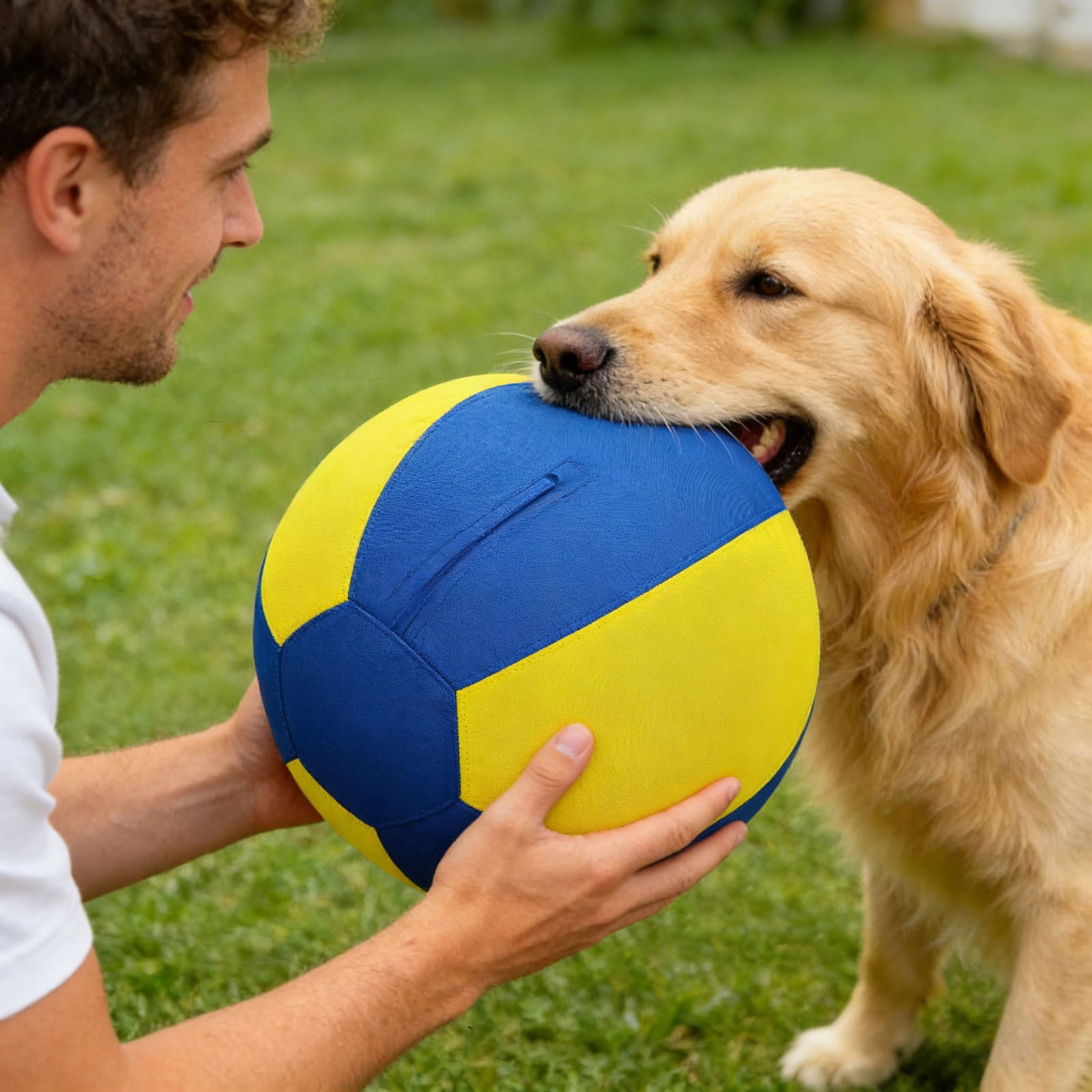 Interactive Dog Ball Toy Chew Resistant Inflatable Pet Play Ball for Outdoor Training Exercise and Pet Bonding