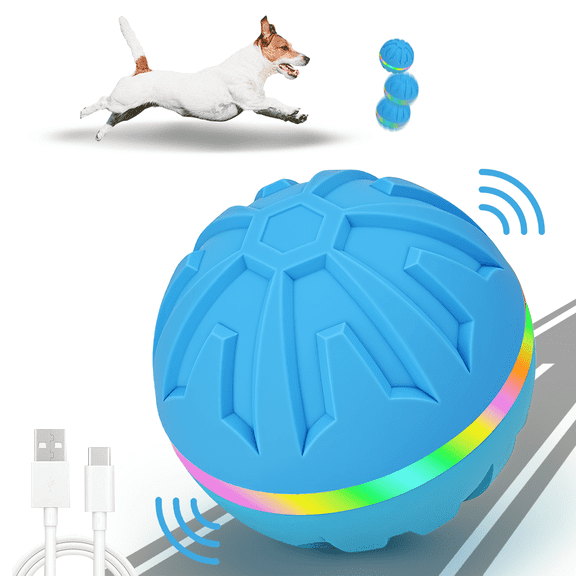 Interactive Dog Ball Toys with Remote Control,  Chew-Resistant,LED Light, Rechargeable Waterproof Active Rolling Dogs Balls for Puppy