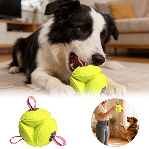 Interactive Dog Ball With Rope Tug-of-war Puppy Toy For Aggressive Chewers Teething Indoor Outdoor Play Home Use