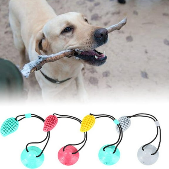 Interactive Dog Chew Toy with Suction Cup for Teeth Cleaning and Puppy Training Educational Food Dispensing Pet Rope Puller