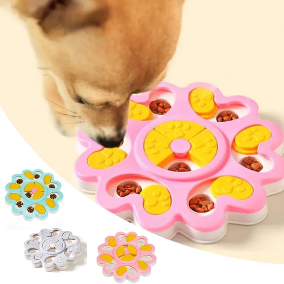 Interactive Dog Puzzle Feeder, Slow Feeder Food Dispensing Toy, Pink Design For Mental Stimulation & Portion Control, For Pet Dogs Of All Sizes