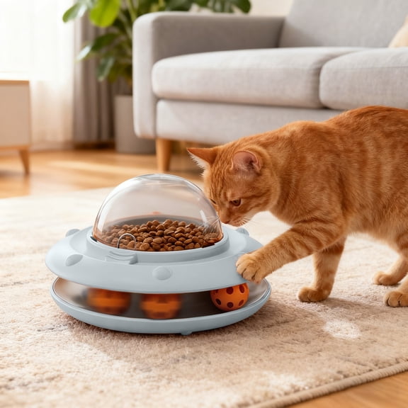 Interactive Dog Puzzle Toy Feeder Enrichment Device with Automatic Dispensing Rechargeable Electronic Track for Indoor Play and Mental Stimulation with IQ Training