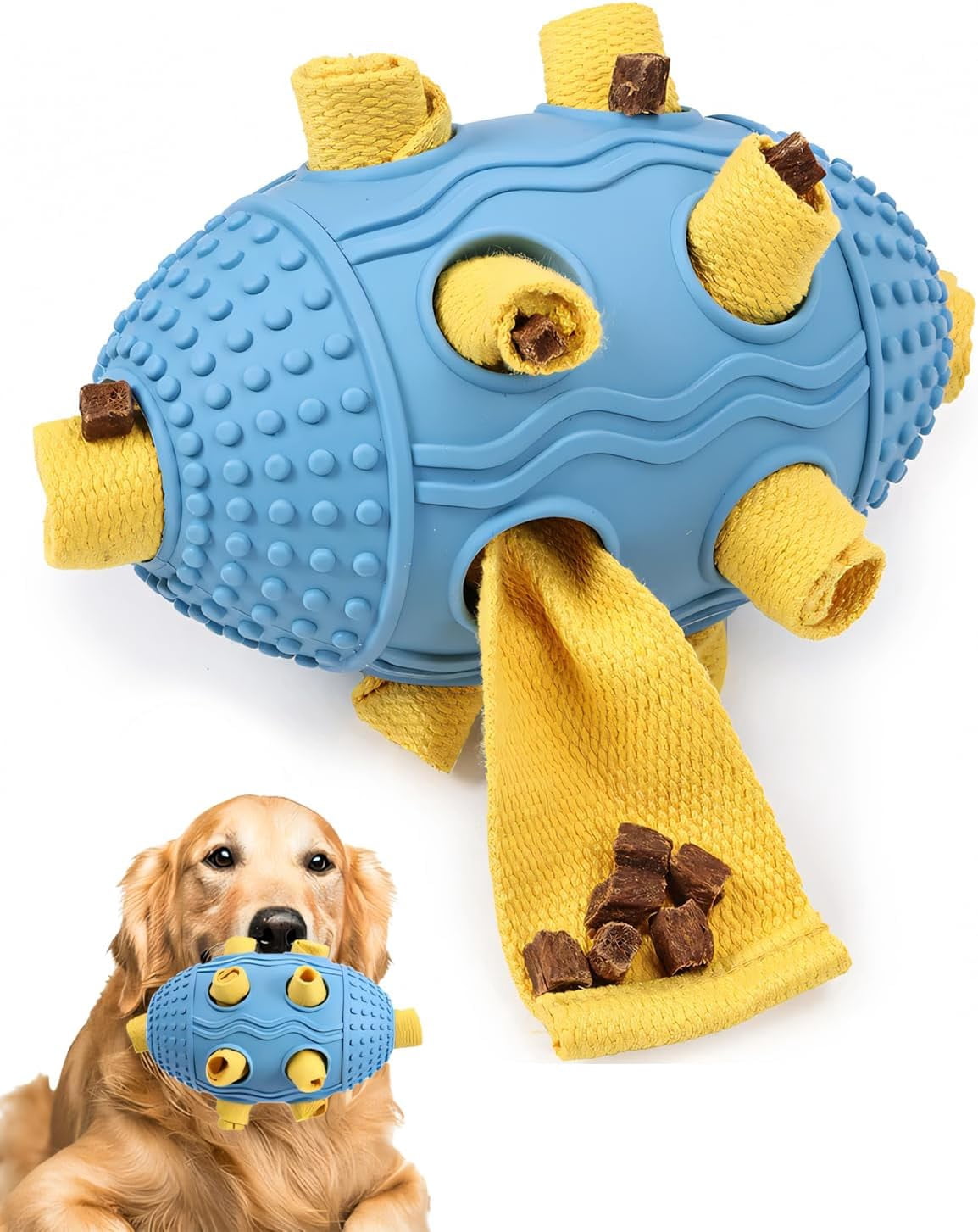 Interactive Dog Puzzle Toy for Natural Foraging Skills, Durable Snuffle Cube with Cloth Strips for Hide & Seek Treats, Slow Feeder for Mental Stimulation and Stress Relief in Green
