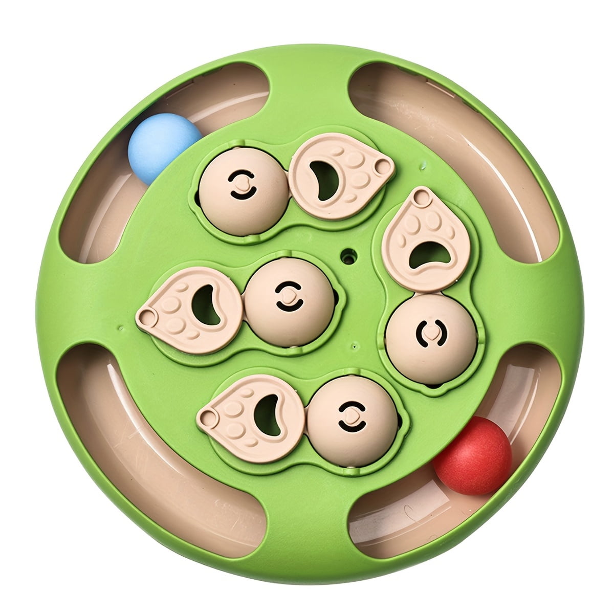 Interactive Dog Puzzle Toys for Boredom Relief，2-in-1 IQ Slow Feeder and Treat Dispenser for All Breed Dogs，Mental Stimulation Enrichment Game to Promote Healthy Eating Habits，Green