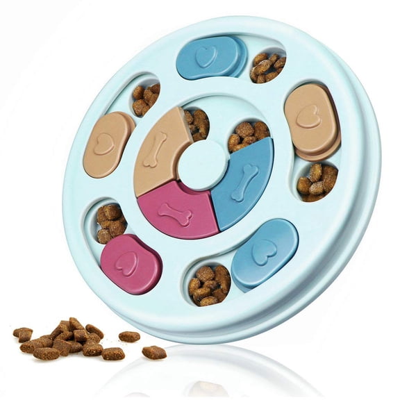 Interactive Dog Puzzle Toys for Mental Stimulation, Slow Feeder Treat Dispenser Game for Small Medium Large Dogs, Enrichment Brain Training Activity Toy, Blue
