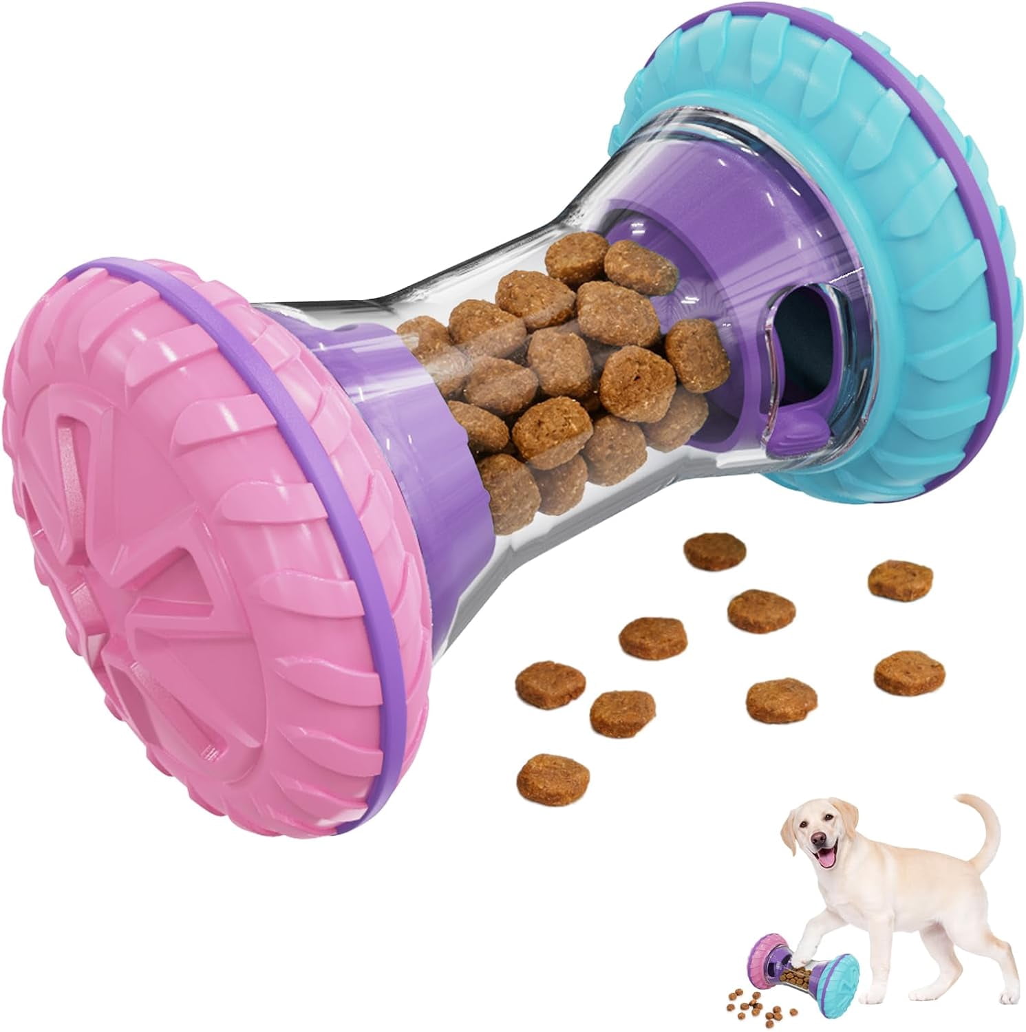 Interactive Dog Puzzle Toys for Small Medium Large Breed - Durable Smart Puppy Enrichment Dogs Toy to Keep Them Busy, Mental Brain Stimulation Treat Dispensing Training & Slow Feeder Rose