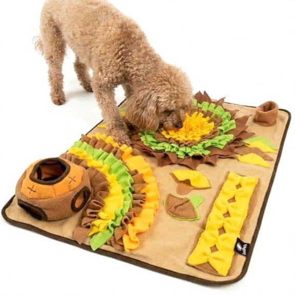 Interactive Dog Snuffle Mat for Slow Feed Digestion port - Large 3124 in Multicolor Mat with Washable Fleece Non-Slip Backing - Mental Stimulation Puzzle Toys for Dogs of All Breeds