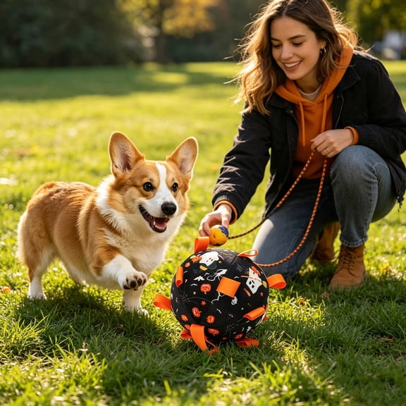 Interactive Dog Soccer Toy Chew Toy Halloween Print Dog Stuff Dog Bones for Aggressive Chewers Dog Chew Bones Lightweight