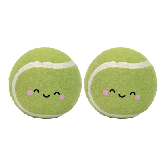 Interactive Dog Tennis Ball Chew Toy for Aggressive Chewers, Durable Fetch Toy for Puppy Teething, Teeth Cleaning Grinding Ball for Small Medium DogsMulticolor