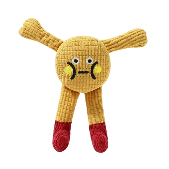 Interactive Dog Toy, 22cm/8.66in Cute Yellow Plush Toy with Crinkle Sounds, Fun Chew & Fetch Toy for Puppies and Dogs
