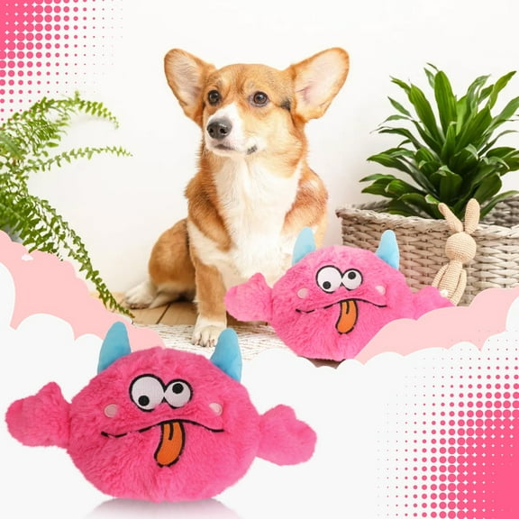 Interactive Dog Toy Activity Ball with Plush Cover, Battery-Powered for Small and Medium Dogs, Ideal for Training and Christmas Gifts-red