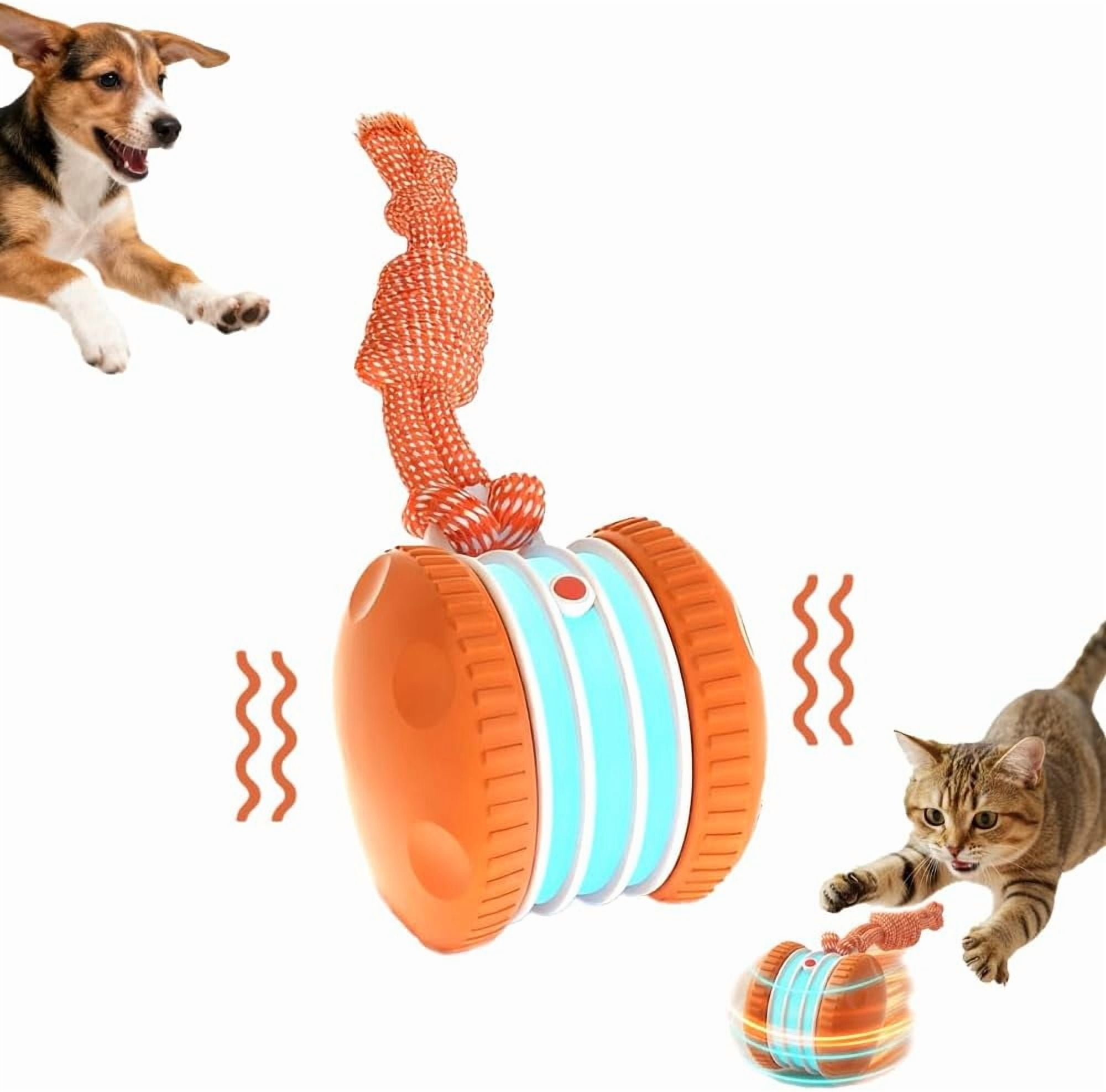 Interactive Dog Toy – Automatic Electric Rolling Ball with Rope, Motion-Activated Play, Random Movement, Rechargeable, Ideal for Boredom Relief for All Dog Sizes
