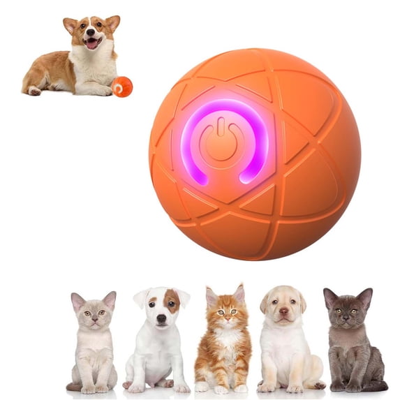 Interactive Dog Toy Automatic Moving USB Rechargeable Pet Chew Toys for Small Medium Large Dogs with LED Lights Bouncing Vibration for Indoor Outdoor Play Puppy Exercise Enrichment