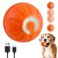 thumbnail image 1 of Interactive Dog Toy - Automatic Rolling Ball With LED Flash, Motion Activated, USB Rechargeable (Orange), 1 of 7