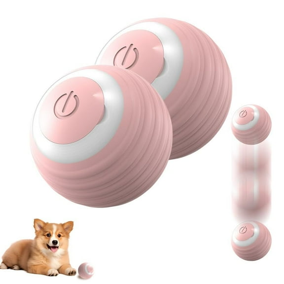 Interactive Dog Toy - Automatic Rolling Ball With LED Flash, Motion Activated, USB Rechargeable (Orange)