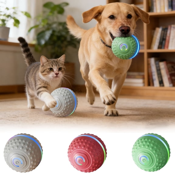 Interactive Dog Toy Ball Automatic Bouncing Chew Ball Durable Jumping Fetch Toy for Dogs & Cats, Self-Play Exercise Indoor Outdoor, Single Pack