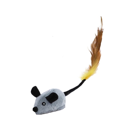 Interactive Dog Toy, Fake Mouse Moving Dog Toy with Automatic Sensor, Dog Mouse Toy with Realistic Sound & Extended Tail, Automatic Dog Toy for Cats Dogs Pet (Gray)