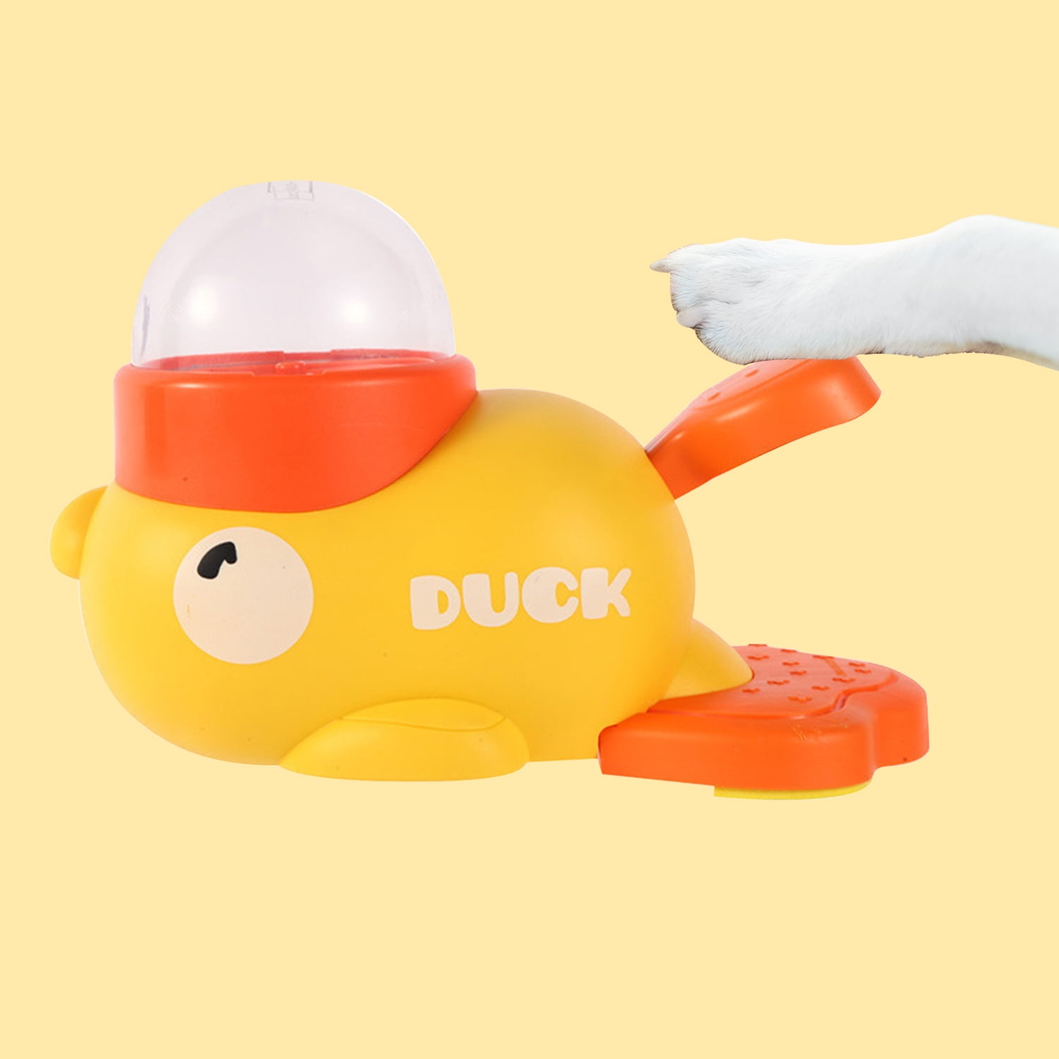 Interactive Dog Toy for Treat Dispensing, 8.7×5.5×4.3in, Chewable Food Puzzle, Yellow Duck Pet Training Reward
