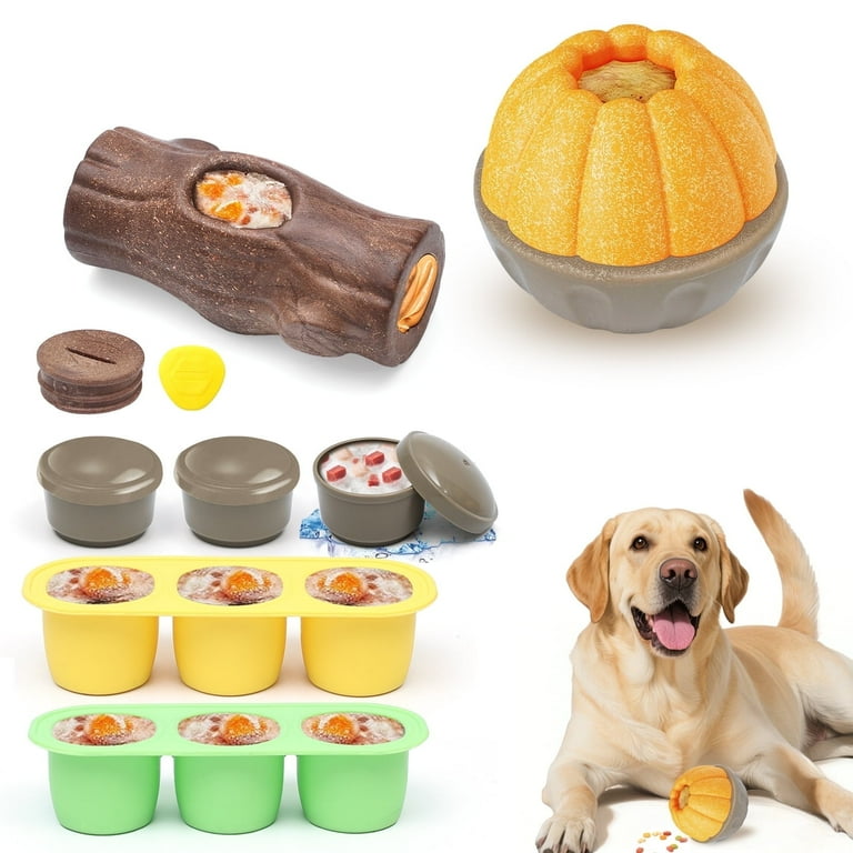 Interactive Dog Toy with Frozen Treat Molds, Treat Dispensing