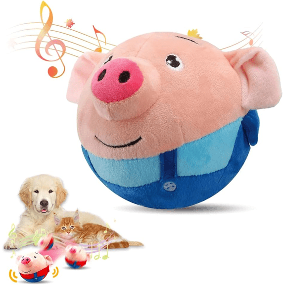 Interactive Dog Toys – 2025 New Remote Control Jumping Pig Active Moving Pet Plush Toy, Jumping Action & Fun Sounds, Durable Soft Plush for Small Dog Play (Remote Included)