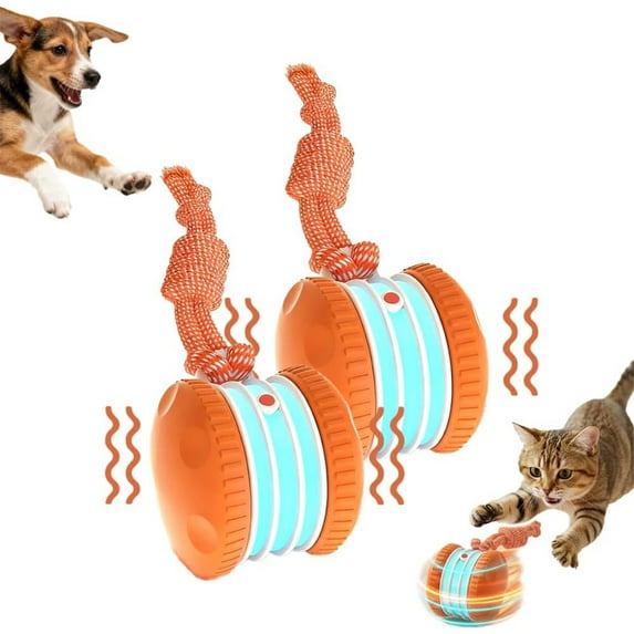 Interactive Dog Toys, 2026 New Electric Dog Toy, Automatic Rolling Dog Toy for Indoor Exercise, Durable Dogs Rope Toy for Chewing and Playing, Dogs Ball Toy for Dogs