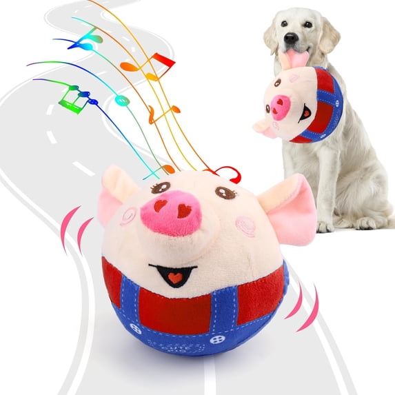 Interactive Dog Toys, 6.5*5In Interactive Dog Toys Pig with Recording & Music Modes, Rechargeable Moving Squeaky Dog Chew Toys for Small Medium Large Dogs
