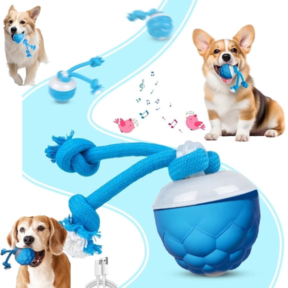Interactive Dog Toys Ball,2026 New Smart Motion Pet Ball,Pet Toys,Rechargeable Automatic, Knot Design, Bite-Resistant and Teeth-Cleaning