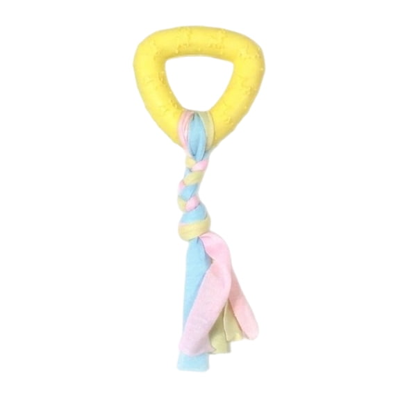 Interactive Dog Toys, Dog Tug of War Toys, Dog Dental Chew, Small Dog Chew Toys, 7X3 Inch Yellow Triangular Tug of War Rope, Soft Textured for Dog Teeth, Suitable for Oral