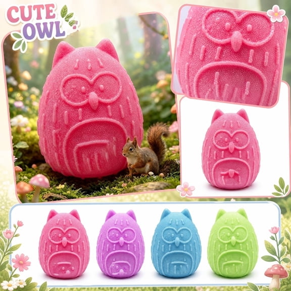 Interactive Dog Toys, Interactive Dog Toys for Small Dogs, Dog Relaxation Relief, Relaxation Toys, 2.5X2.5X2.75 Inch Cute Owl Tpr Slow Rebound Squish Toys for Daily Small Play