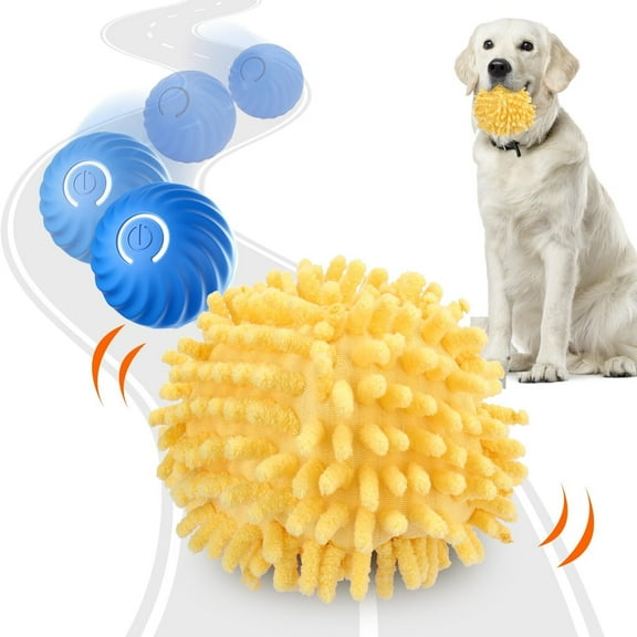 Interactive Dog Toys, Moving Dog Toy Ball with Cover, Self Rolling Dog Ball for Small/Medium/Large Dogs, Automatic Dog Toys to Keep Them Busy (Large Blue)