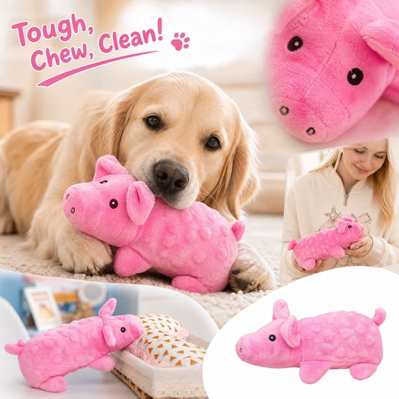 Interactive Dog Toys Pink Piglet Plush,Stuffed Animal Dog for Teeth,Valentine Dog Toys for Small Dogs,Cute Stuffed Animal for Birthday,1 Pack