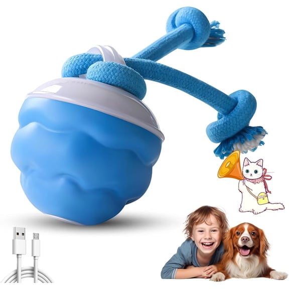 Interactive Dog Toys, Power Tail 2.0 Dog Toy, Motion Activated Rolling Squeaky Balls for Small/Medium Dogs, USB Rechargeable for Daily Training (1pc)