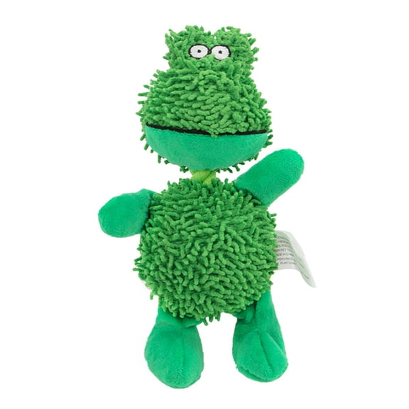 Interactive Dog Toys, Stuffed Dog Plush, Frog Plush, 12 In, Green, Chewing Engagement, Backyard Fun, 1 Pc