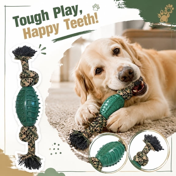 Interactive Dog Toys, Tug of War Dog Toys, Heavy Duty Dog Toys, Dog Dental Chew, 14X2.75 Inch Camouflage Cotton Rope Knotted Tug Pet Molar Bowling Toys That Holds Up to Extended