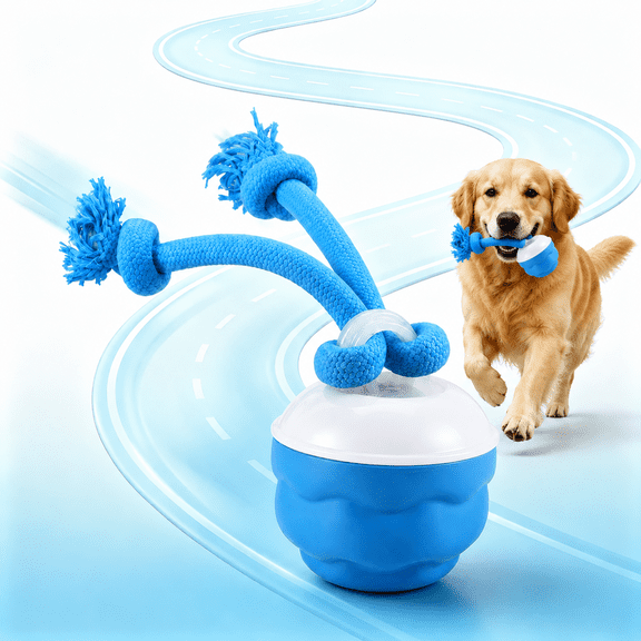 Interactive Dog Toys - Varyoo 2026 Upgraded Automatic Moving Dogs Toy Wicked Ball for Boredom, Motion Activated Balls for Medium/Large Dogs to Keep Them Busy(Blue)