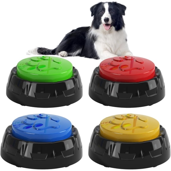 Interactive Dog Training Button Set, 4 Colors, Pet Learning Communication Toys