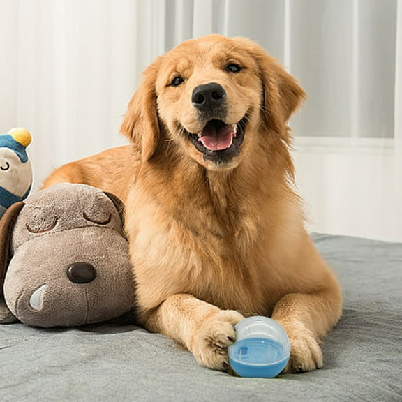 Interactive Dog Treat Ball Toy with Adjustable Food Dispensing Puzzle Feeder for Mental Stimulation and Slow Feeding (Light Blue)