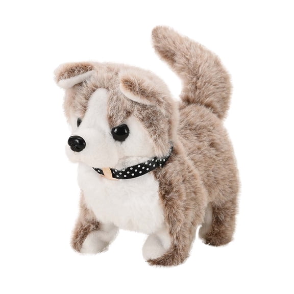Interactive Dog Walking Toy for Kids - Electronic Pet Toy with Barking and Nodding Features for Interactive Play, 7.08×3.93×7.08 inch, Beige