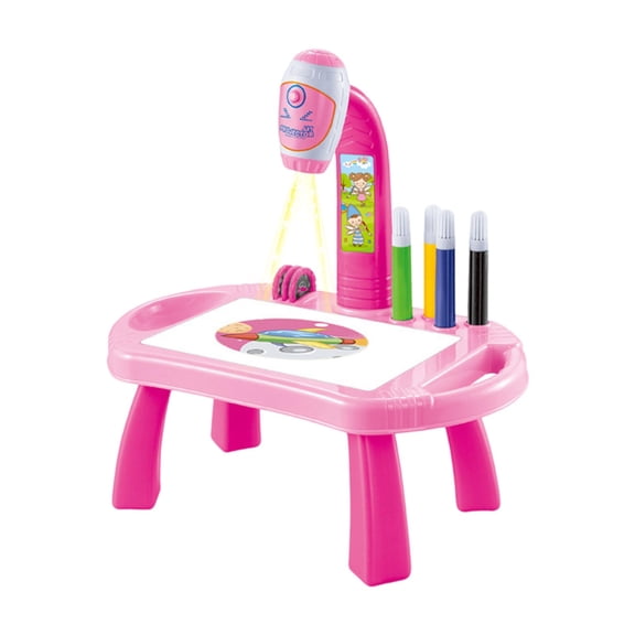 Interactive Drawing Projector Table for Kids Educational Smart Desk with Light Music Erasable Doodle Board Projection Painting Machine Toddler Toy
