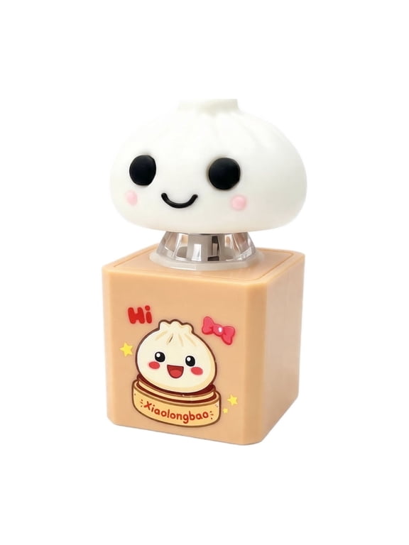 Interactive Dumpling Fidget Keychain with Light & Sound, Portable White Button Stress Relief Toys (1pc)