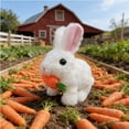 thumbnail image 1 of Interactive Easter Bunny Plush Toy, Walking Sound Animated Electronic Rabbit Toy for Kids, White, 1 of 6