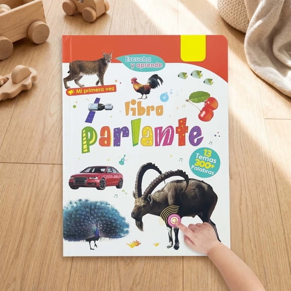 Interactive Educational Bilingual Book, Interactive English Talking Book with Touch, More Than 300 WordsSpanish and English