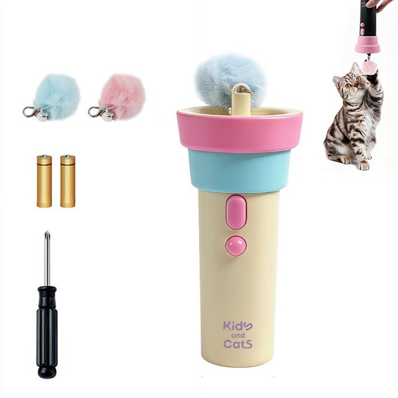 Interactive Electric Cat Toy Wand for Bored Indoor Cats, Handheld Cats String Launcher for Exercise & Enrichment, Whisper Quiet Kitten Toys for Multi-Cat Households, Ideal Gifts