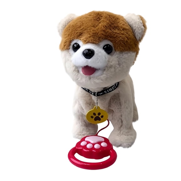 Interactive Electric Plush Toy Dog, Sings and Sticks Out Tongue When Touched, Includes Random Leash, Realistic Pet Toy for Kids