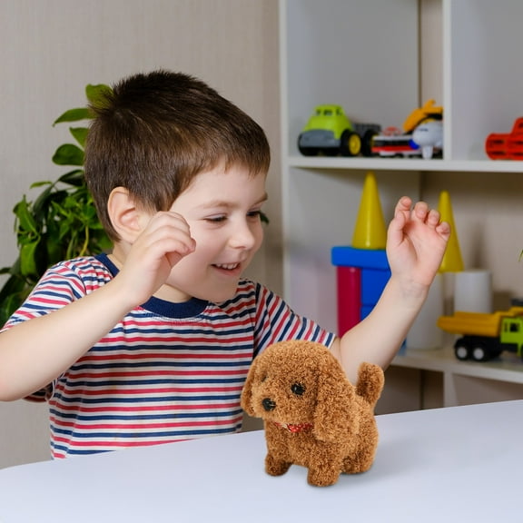 Interactive Electric Walking Lifelike Dog Toy For Kids & Pets, Realistic Moving Soft Companion With Durable Composite Plush, Fun Playtime Gift B