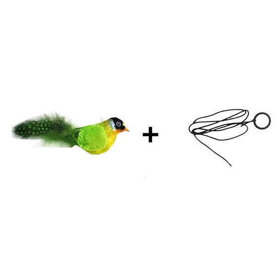 Interactive Electronic Bird Chirping Toy for Cats with Teaser Wand and Realistic Sounds Indoor Pet Entertainment