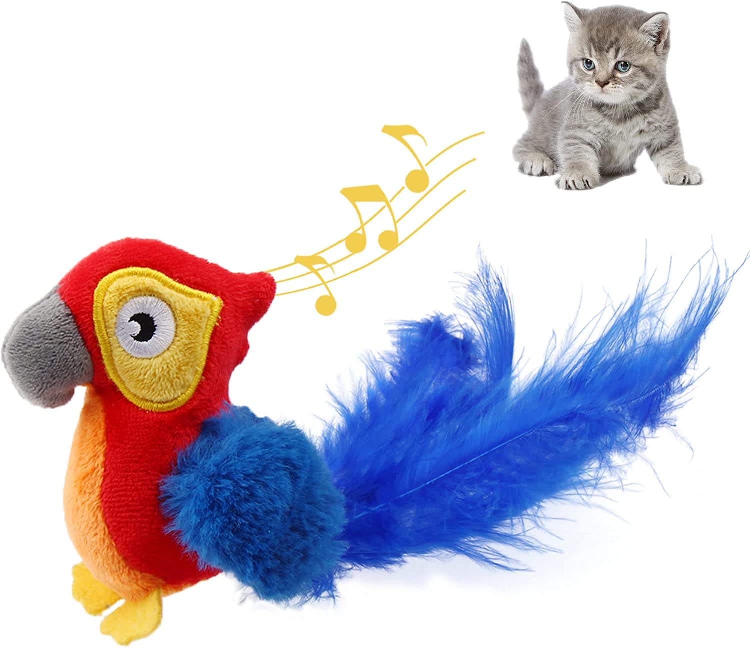 Interactive Electronic Cat Toy, Automatic Chirping Bird Toy Squeaky