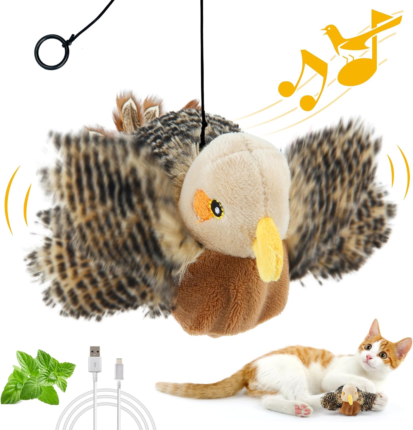 Interactive Electronic Cat Toy, Automatic Chirping Bird Toy Squeaky